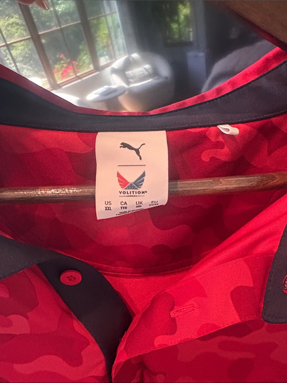 Men's Red Camouflage Polo Shirt - Picture 3 of 4